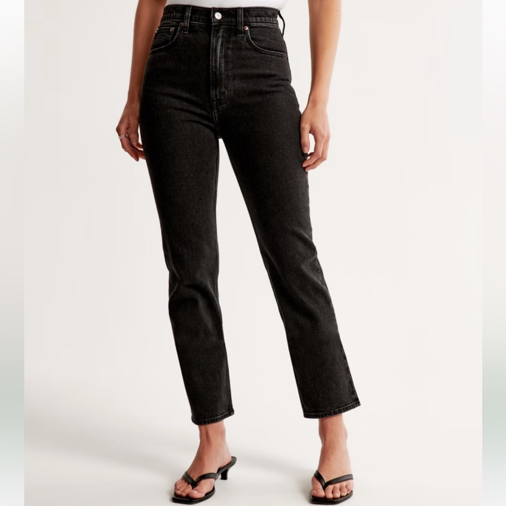 Abercrombie ultra high rise ankle straight jeans